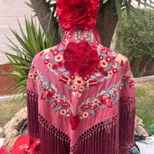 Mantoncillo rosa de seda