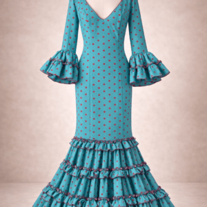 Traje de flamenca canastero con cancán