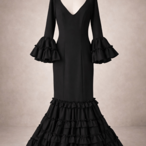 traje de flamenca negro canastero