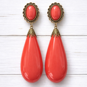 pendientes coral de resina