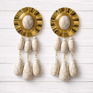 pendientes hueso piedras naturales