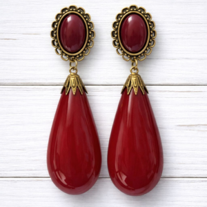 pendientes rojos de resina