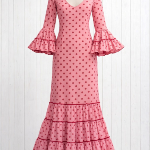 Traje de flamenca coral tipo canastero