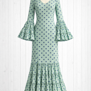 Traje de flamenca verde agua canastero