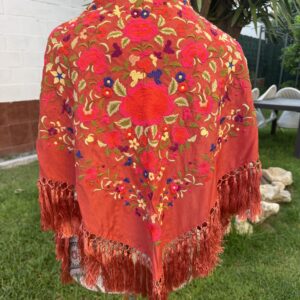 mantoncillo de seda azul ducado con fleco de borlón (copia)