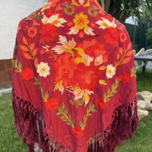 mantoncillo de seda negro con fleco de borlón (copia)