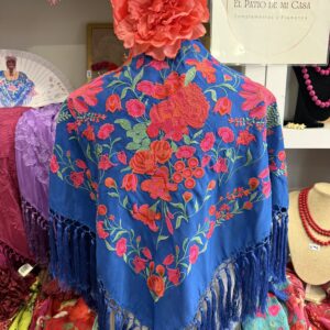 mantoncillo de seda, beige con fleco especial de borlón (copia)