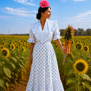 bata rociera talla única con piquillo